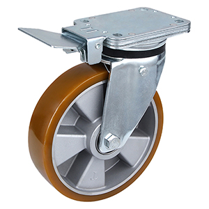 Fabricantes de ruedas giratorias con freno de cola de poliuretano de fundición para equipos pesados